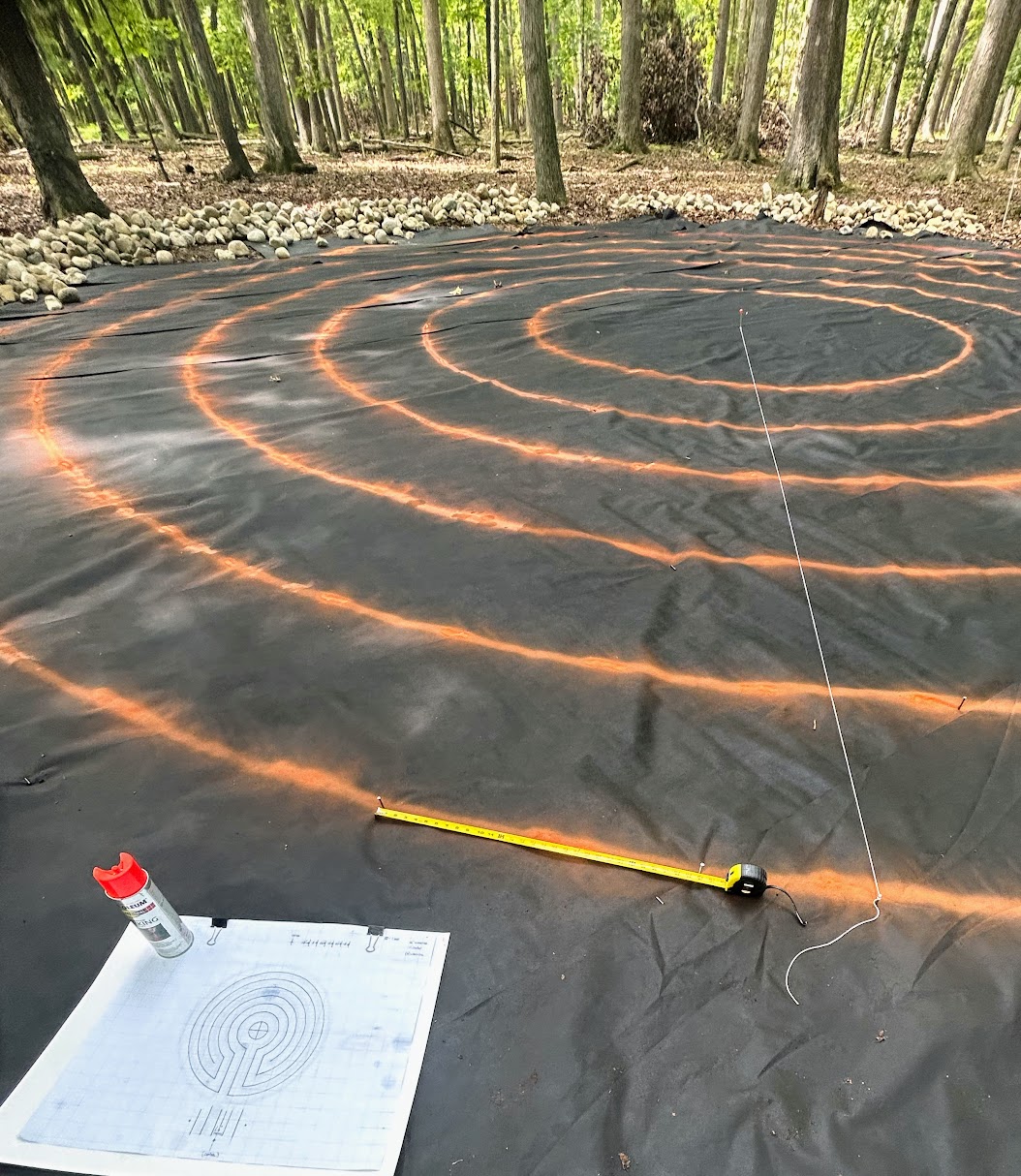 Detail of stones forming a labyrinth path